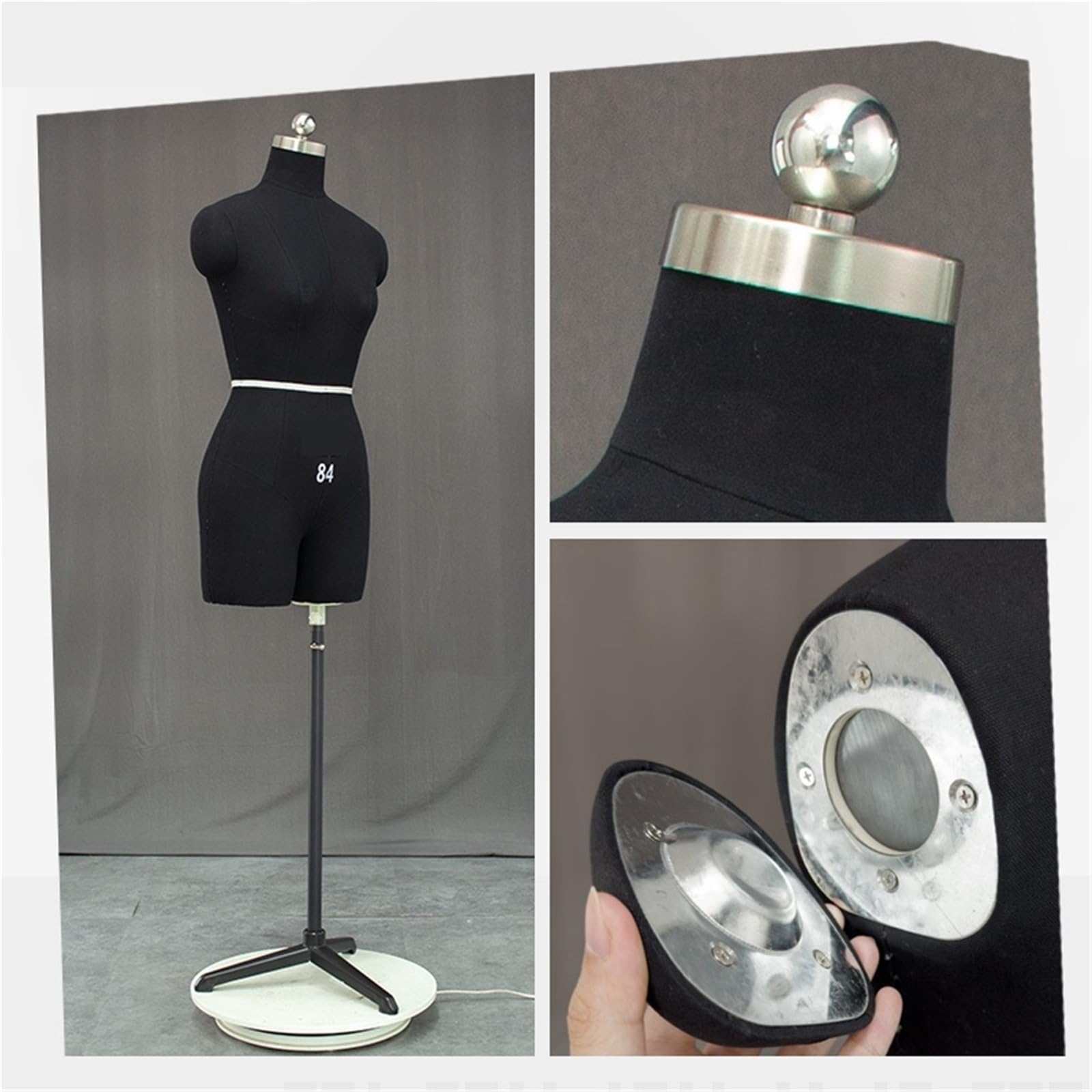 Manichino da Sarto Manichini da donna morbidi sartoria, manichini a mezzo busto in schiuma, professionali in con tipo di spillo(White)