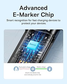 Baseus 240W PD 3.1 5A QC 4.0 Fast Charging USB C Cable - Zinc Alloy Nylon Braided Type C Data Cable for Samsung S21 S20+ S10 Note 10 iPad Pro MacBook Pro Pixel (3.3Ft) Black