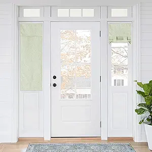 RYB HOME 100% Blackout Curtains for Small Window, Linen Textured Blend Insulating Privacy French Door Curtains Tie Up Shades for Kitchen Storage Cabinet Basement, W 12 x L 40, Sage Green, 1 Panel