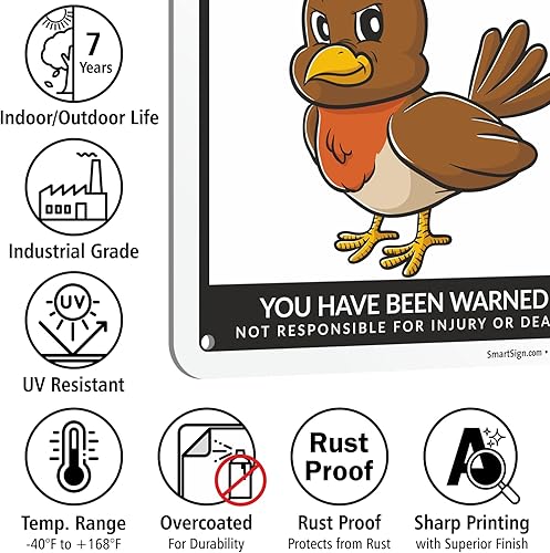 Miniatura 55 de SmartSign Divertido letrero de advertencia con texto en inglés «Beware Of Guinea Pigs – 10 x 7 pulgadas, aluminio laminado libre de óxido de 40 mil