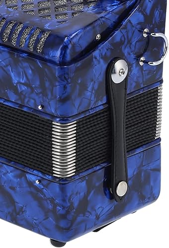 Miniatura 8 de Acordeón de acordeón con botón de 22 teclas 8 bajos para banquete de rendimiento fiesta para niños adultos principiantes estudiantes azul marino