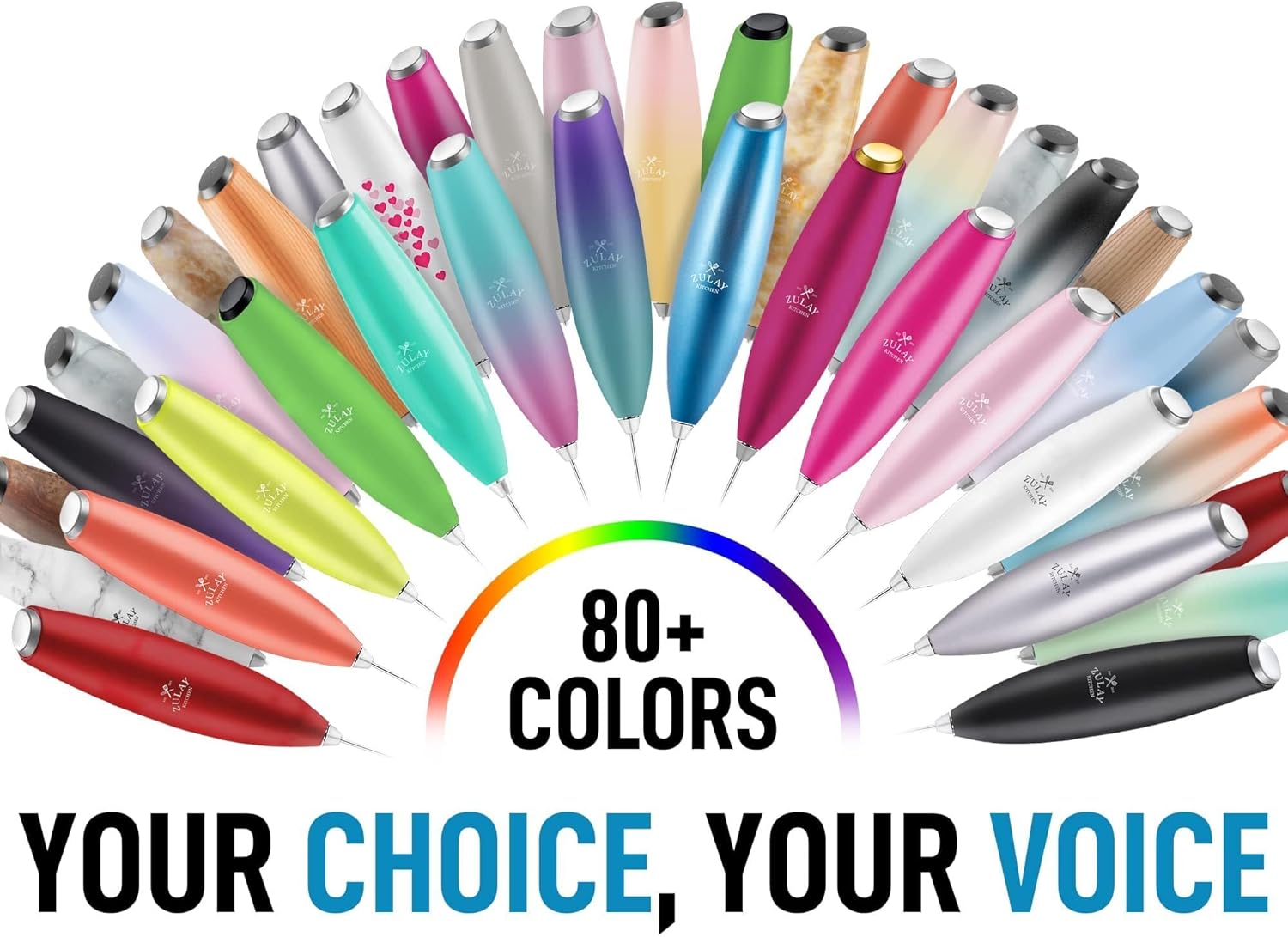 Zulay Kitchen Powerful Milk Frother Handheld Foam Maker for Lattes - Whisk Drink Mixer for Coffee, Mini Foamer for Cappuccino, Frappe, Matcha, Hot Chocolate & Coffee Creamer by Milk Boss (Black) - imagen 2