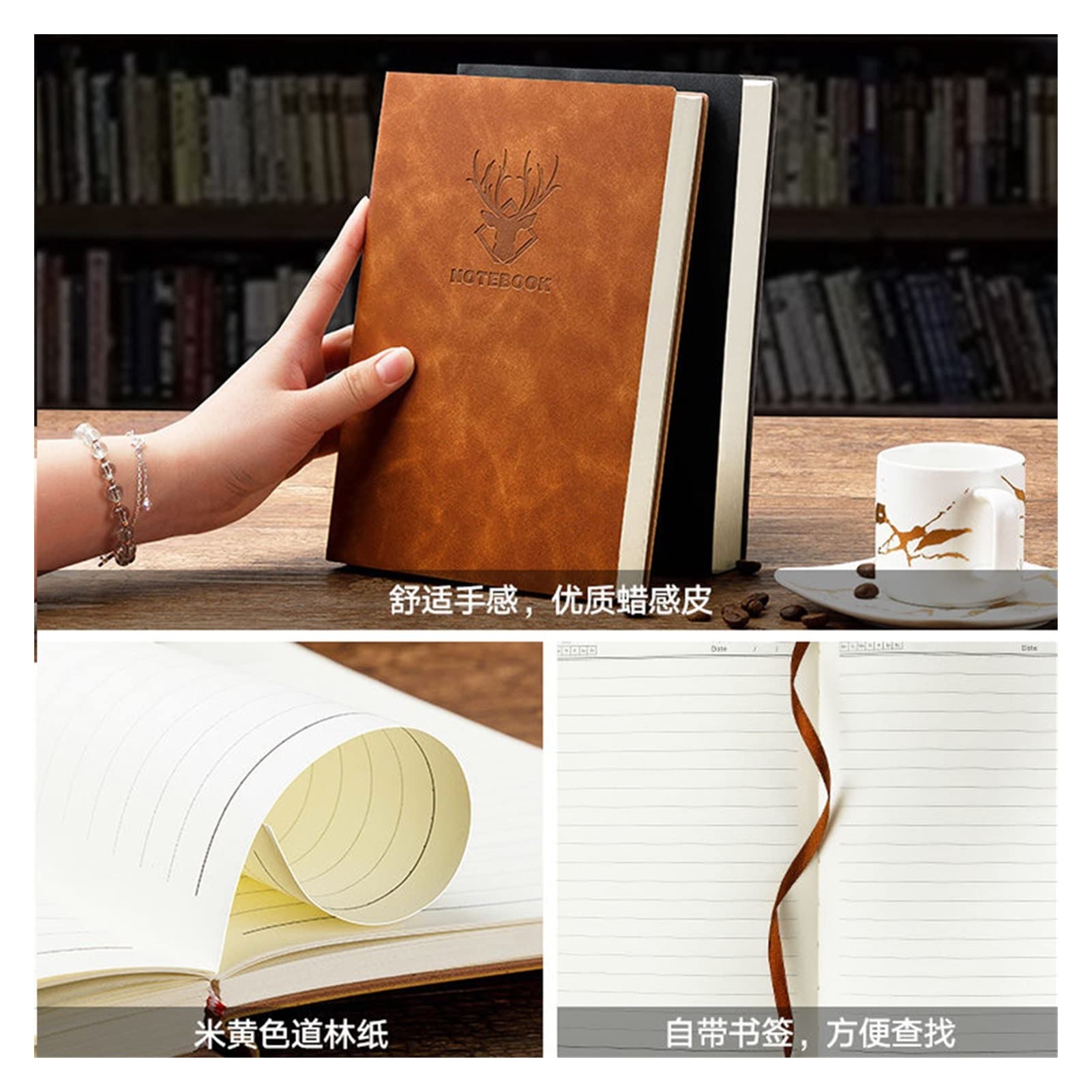 360 A5 Diario Notebook Notebook Daily Business Ufficio di lavoro Taccuino Semplice Spesso Istituto universitario Diario Diario Diario Forniture scolastiche Le pagine super spesso (Color : B)