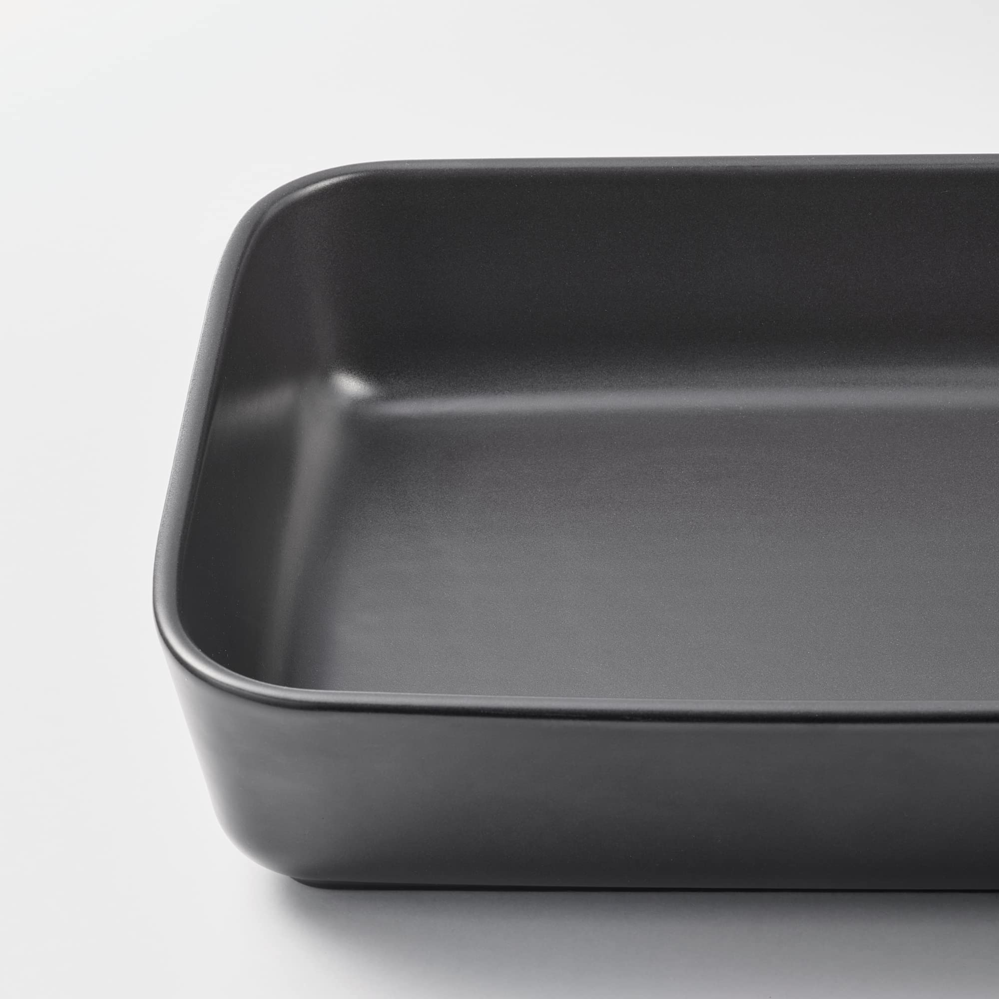 IKEA LYCKAD Prostokątne naczynie do piekarnika, zestaw 2 sztuk, 56 g, ciemnoszare, metalowe lub ceramiczne, czarne