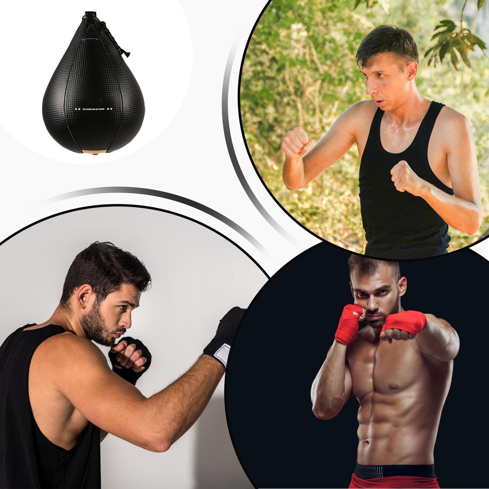 Pelota de boxeo con bolsa de velocidad | Pelota de boxeo de piel sintética con vejiga: equipo de entrenamiento elástico, saco de boxeo de velocidad para gimnasio en casa, entrenamiento de reflejos, fu