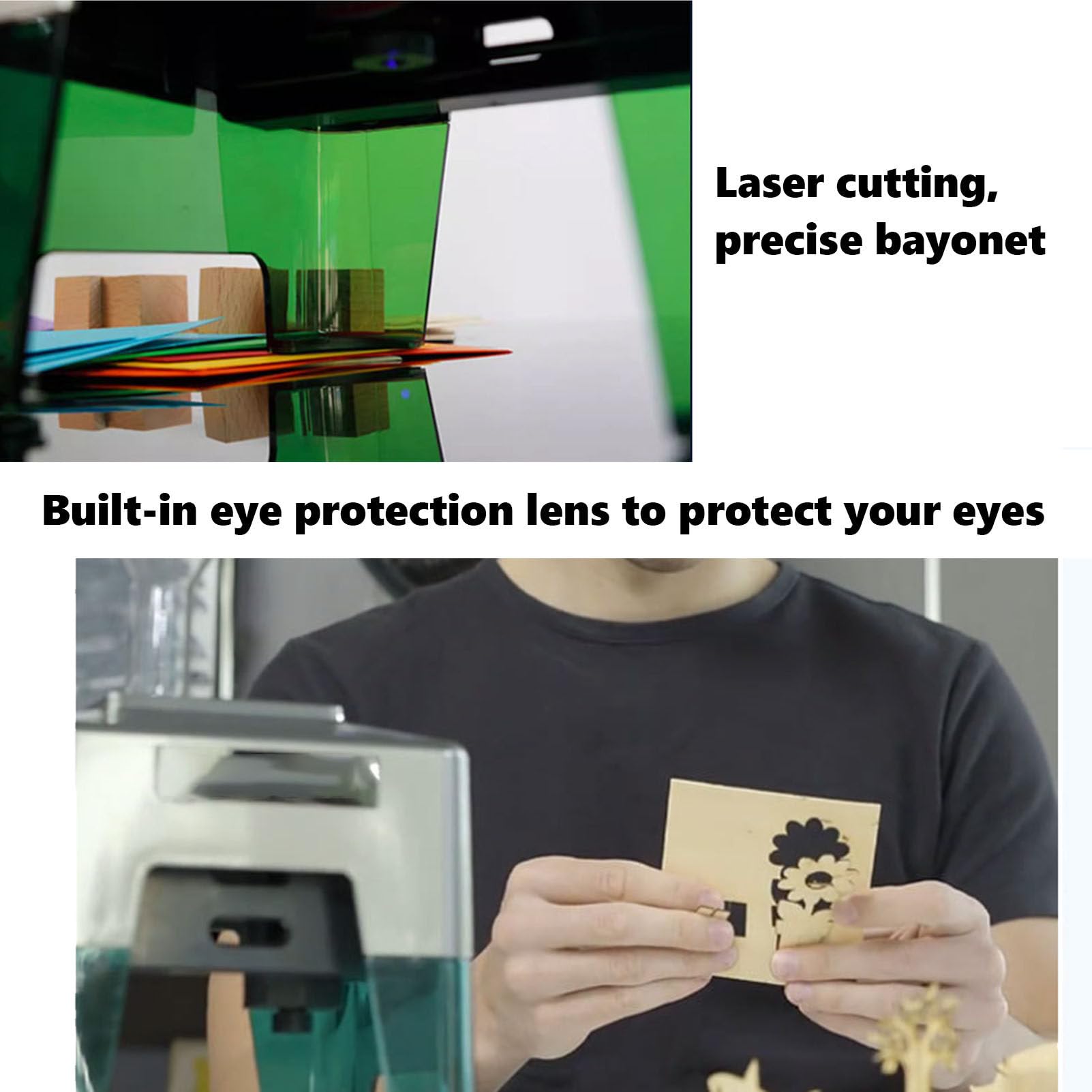 Graveur Laser, Machine de Gravure de Bureau Portable pour Bois, Acrylique et métal, imprimante de Gravure de Bureau DIY avec boîtier en Acrylique,5W