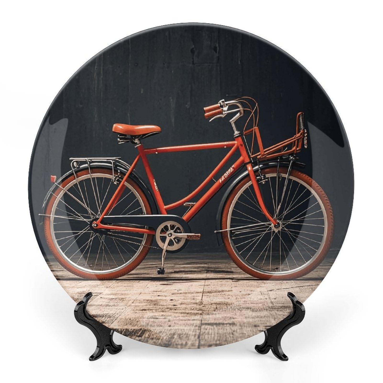 Décoration artistique de salon avec cette assiette décorative vélo 18 cm