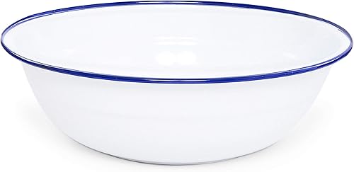 Miniatura 6 de Enamelware Cuenca Mediana, 8 cuartos de galón, Azul/Blanco Splatter (individual)