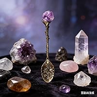 Vista 4 de ideayard Cuchara de brujería retro con cristal 1 pieza para regalo