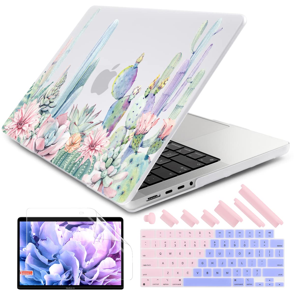 DONGKE Compatible with MacBook Pro 16 inch 2021 2022 Case Model A2485 M1 Pro/M1 Max, Plastic Hard Shell Case Cover for MacBook Pro 16" with Retina XDR Display & Touch ID, Color Cactus