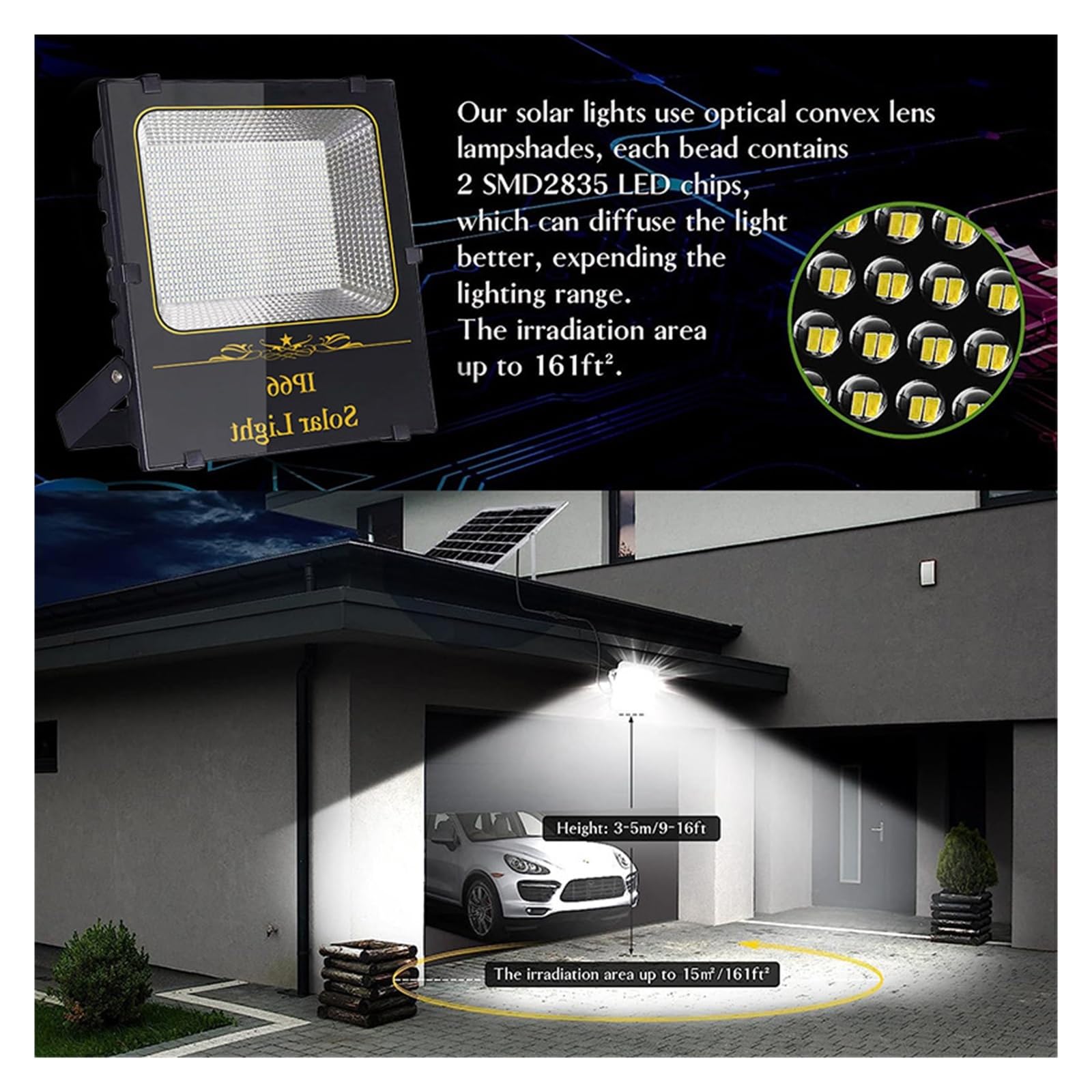 Lampa solarna zewnętrzna, 220 diody led na energię słoneczną ogrodowa lampa LED Refletor ogród budynek światło słoneczne wodoodporna lampa reflektor oświetlenie awaryjne kinkiet