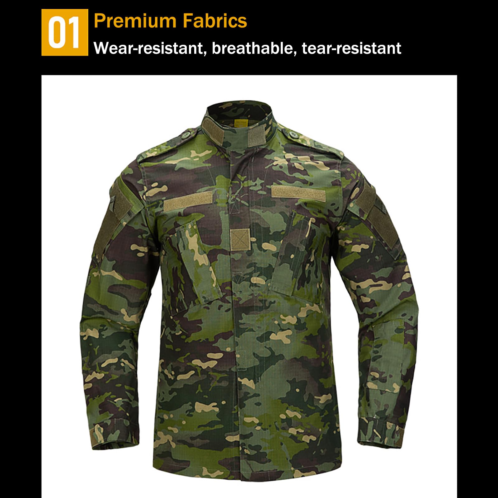 Traje de Camuflaje Militar para Caza Paintball Chaqueta y Pantalones Talla M Negro