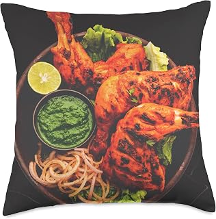 Tandoori Chicken Curry Masala Grilled Indian Spicy Food Throw Pillow