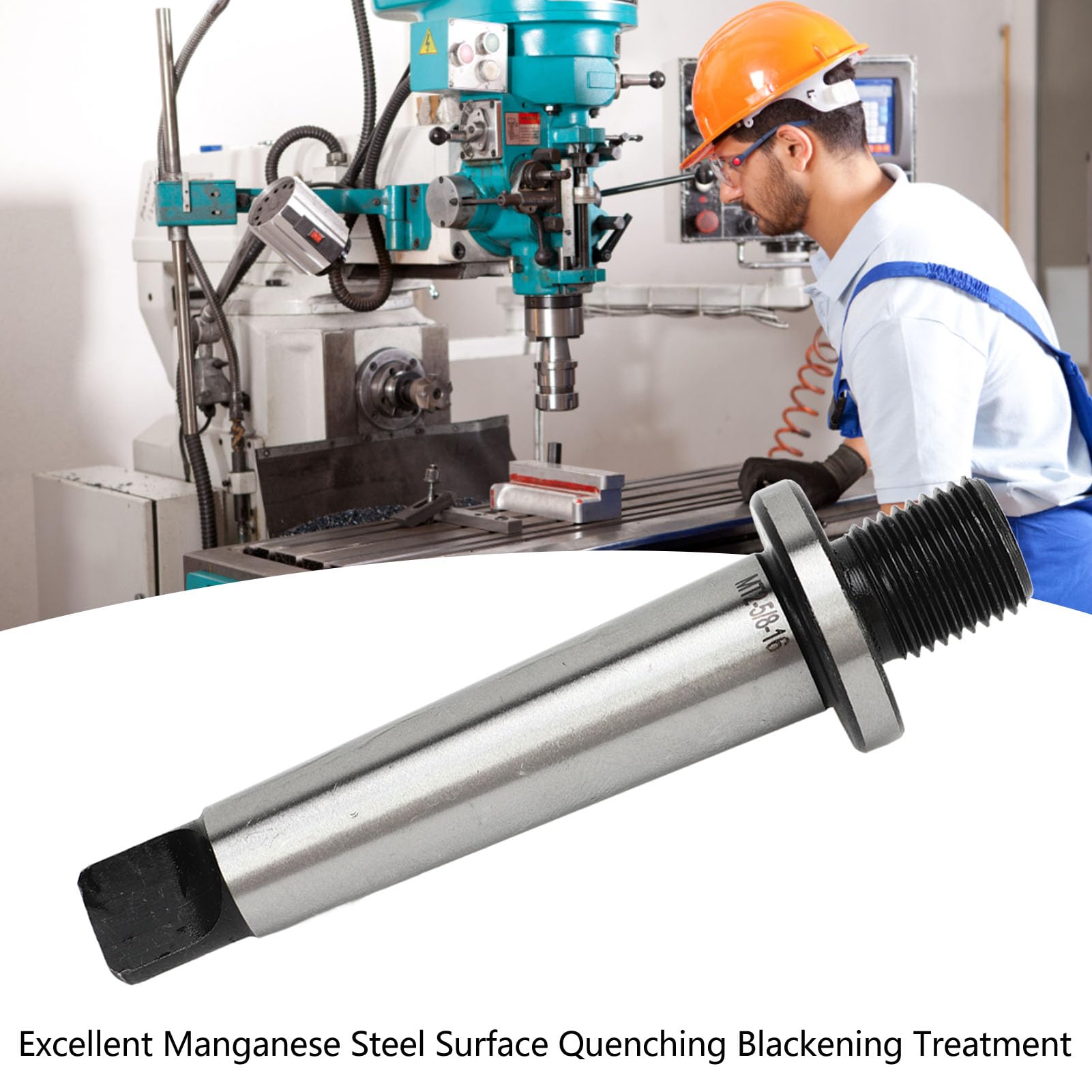 Drill Chuck Arbor, Wide Application High Hardness Quenching and Blackening Treatment Long Service Life 16mm Long Thread MT2 Adapter for Milling Machine