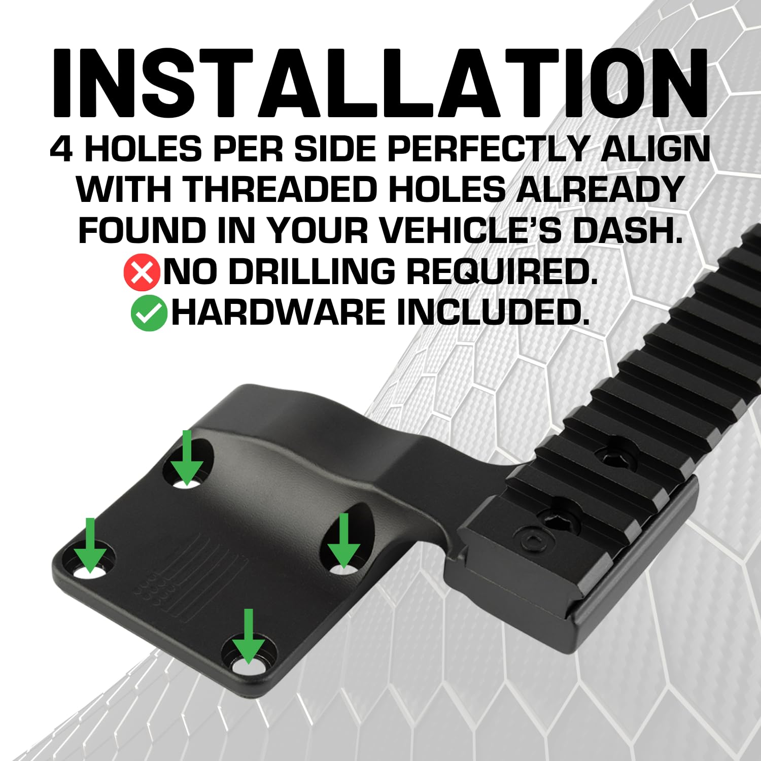 Bulletpoint Mounting Solutions Metallschiene im Picatinny-Stil mit universeller Handyhalterung + Action-Kamerahalterung, kompatibel mit Jeep Wrangler JL & Gladiator ab 2024