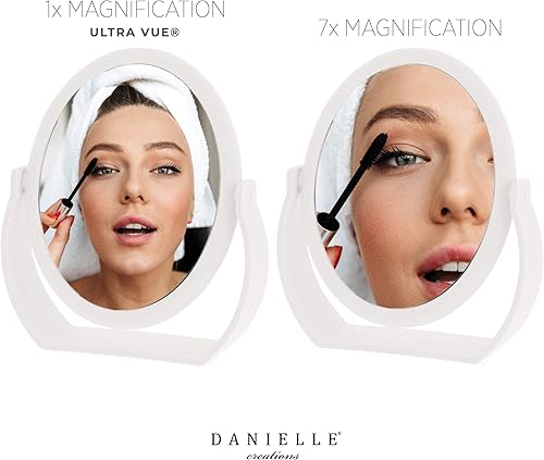 Miniatura 5 de Danielle Espejo de maquillaje portátil de dos caras con aumento de 12x color negro mate medianoche
