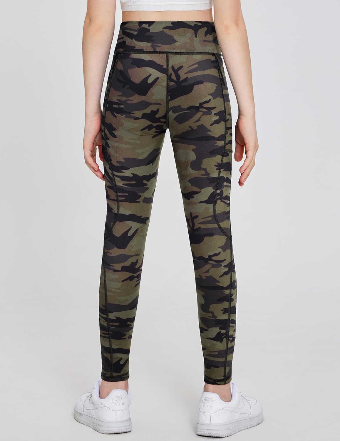 Zaclotre Girls Athletic Leggings with 4 Pockets High Waist Tights Kids Workout Yoga Pants for Running Dance - Image 3