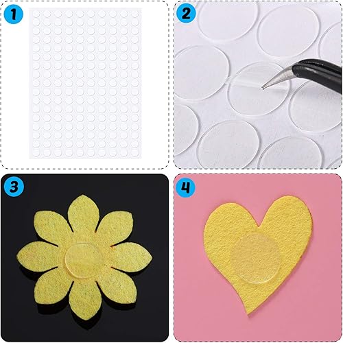 Miniatura 4 de Zonon 2000 unidades de puntos de doble cara transparentes puntos adhesivos redondos pequeños puntos adhesivos transparentes de doble cara adhesivos