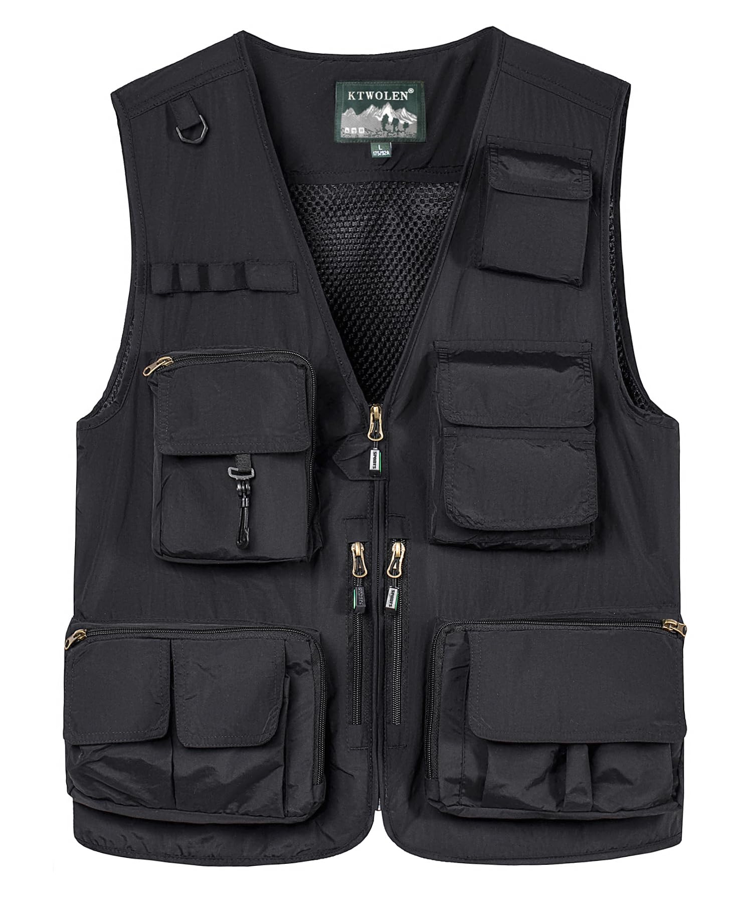 Homme Gilet de Pêche Multi-Poches Gilets Léger Respirant à Séchage Rapide Gilet de Photographe Camping Chasse Gilet Extérieur sans Manche avec 15 Poches
