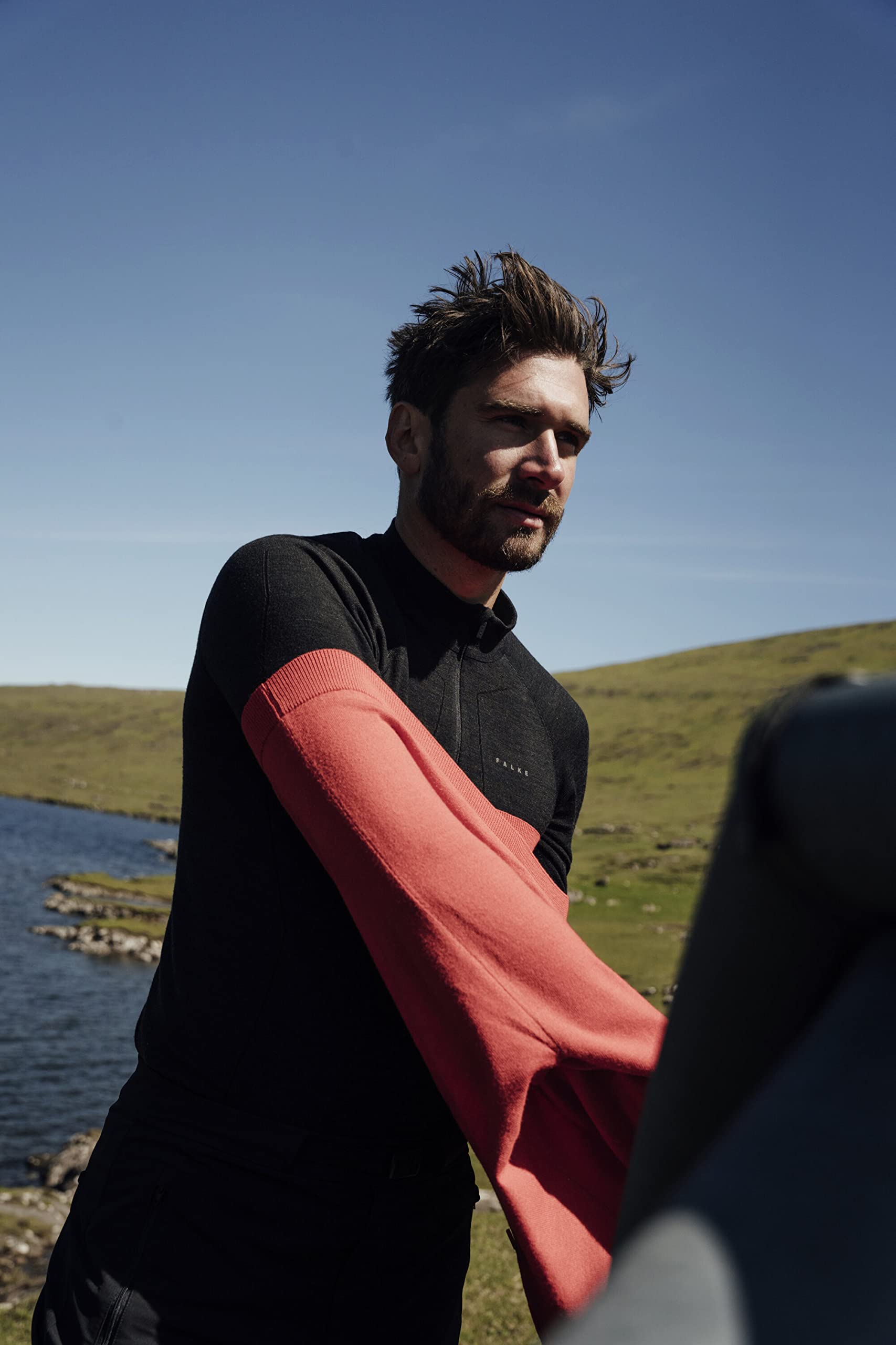 FALKE Mężczyźni Warstwa podstawowa (góra) Wool-Tech High Zip Neck M L/S SH Bielizna Termoaktywna Z Merynosa szybkoschnące ciepłe 1 Sztuka, Szary (Grey-Heather 3757), S