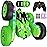 Jimdella Remote Control Car,RC Cars with sides light strip and Headlights,Double Sided 360 Flips Rotating RC Stunt Car,2.4Ghz All Terrain Toys for Ages 4-6 Kids Toy for Boys Girls Birthday Gift(Green)