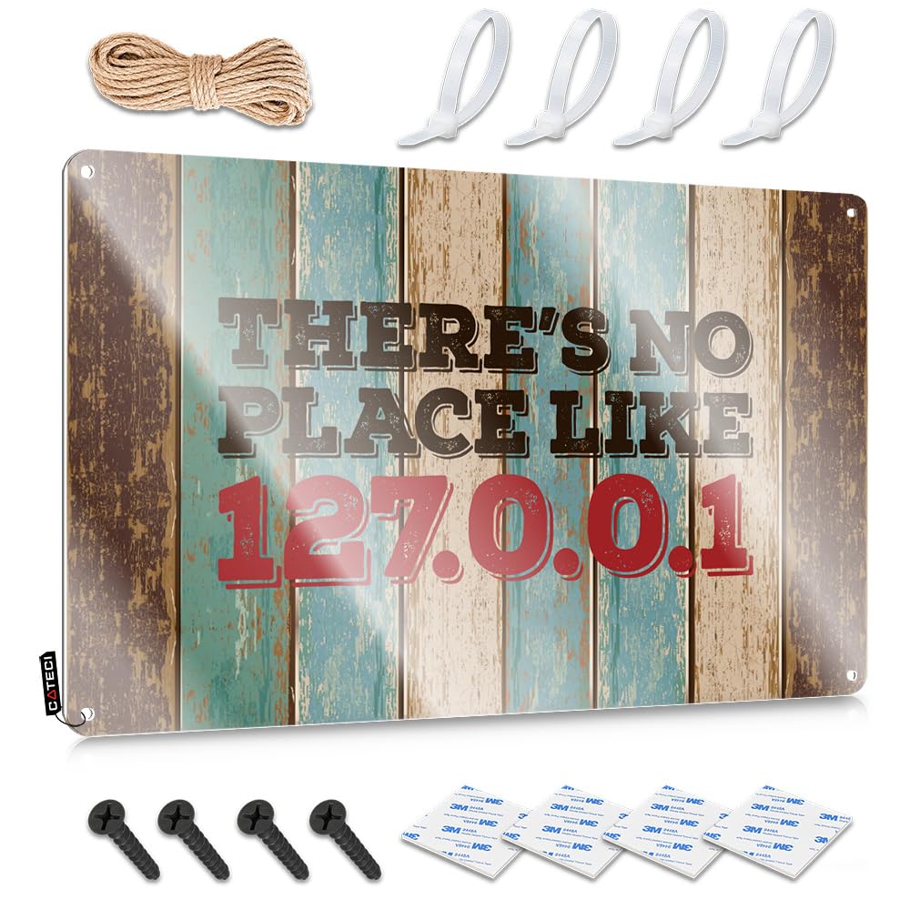 Sukecupqz Colour Metal Beer Signs There’s No Place Like 127.0..1 Tin Sign(30X40cm)
