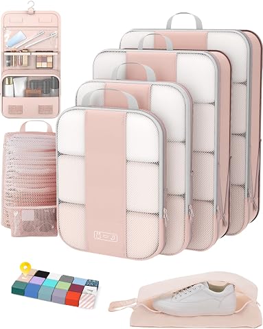 OlarHike 8 Set Compression Packing Cubes for Travel Gifts...