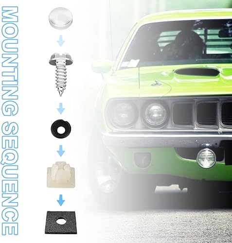 Miniatura 3 de Kit de tornillos para placa de matrícula a prueba de óxido, kit de tornillos de acero inoxidable antirrobo para automóvil, pernos de montaje