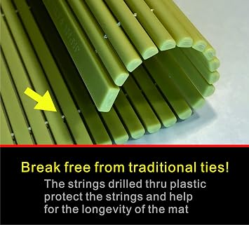pat & doris Professional Non-stick Sushi Mat Plastic Sushi Rolling Mat Sushi Mat Roller Makisu Sushi Roller 10.5 in x 9.8 in