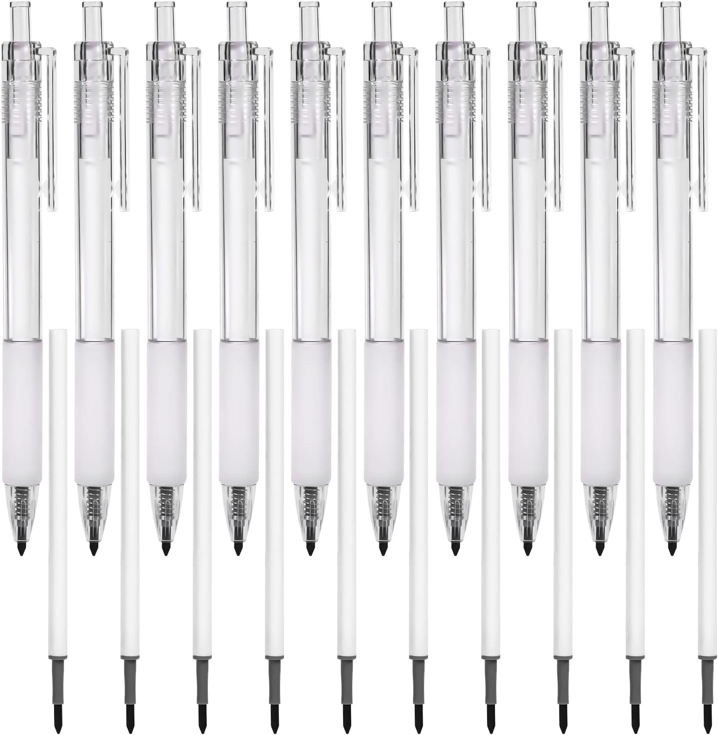 AIEX 20pcs Mechanical Everlasting Pencil with Refill, 10pcs Inkless