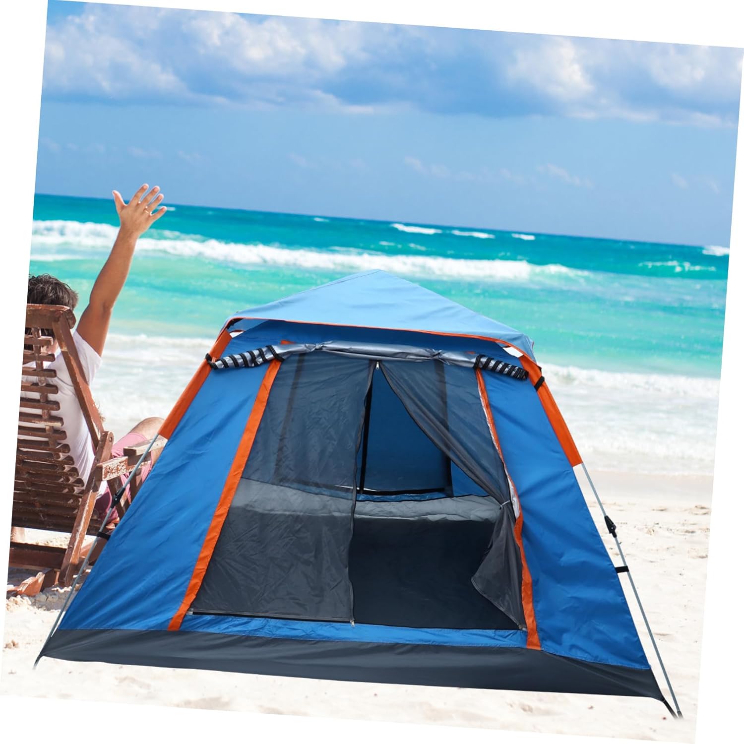 SUPVOX 1set Family Cabin Tent Outdoor Folding Tent for People Stylish for Camping Festivals and Family Gatherings