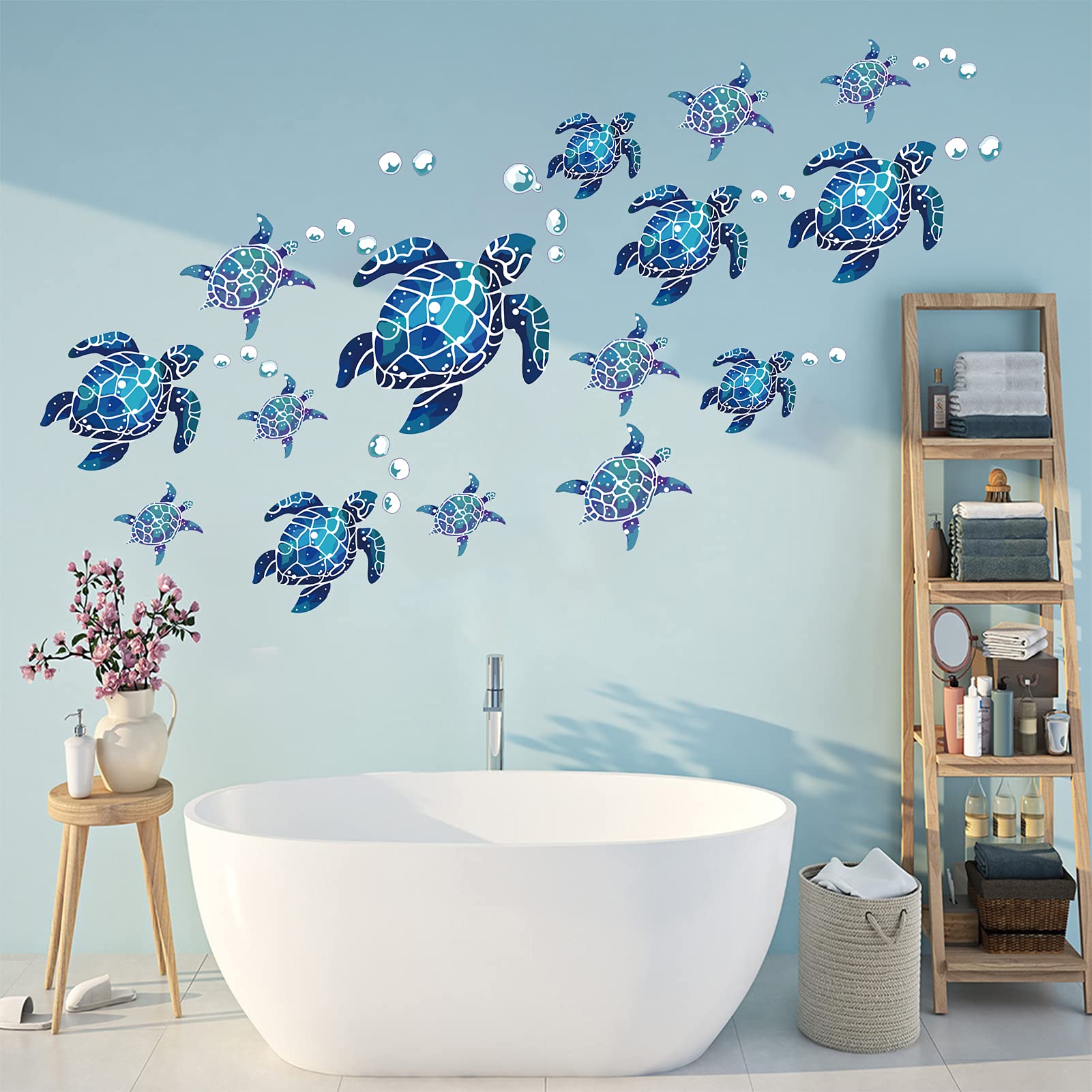 Lot De 12 Autocollants Muraux En Vinyle Motif Tortue De Mer
