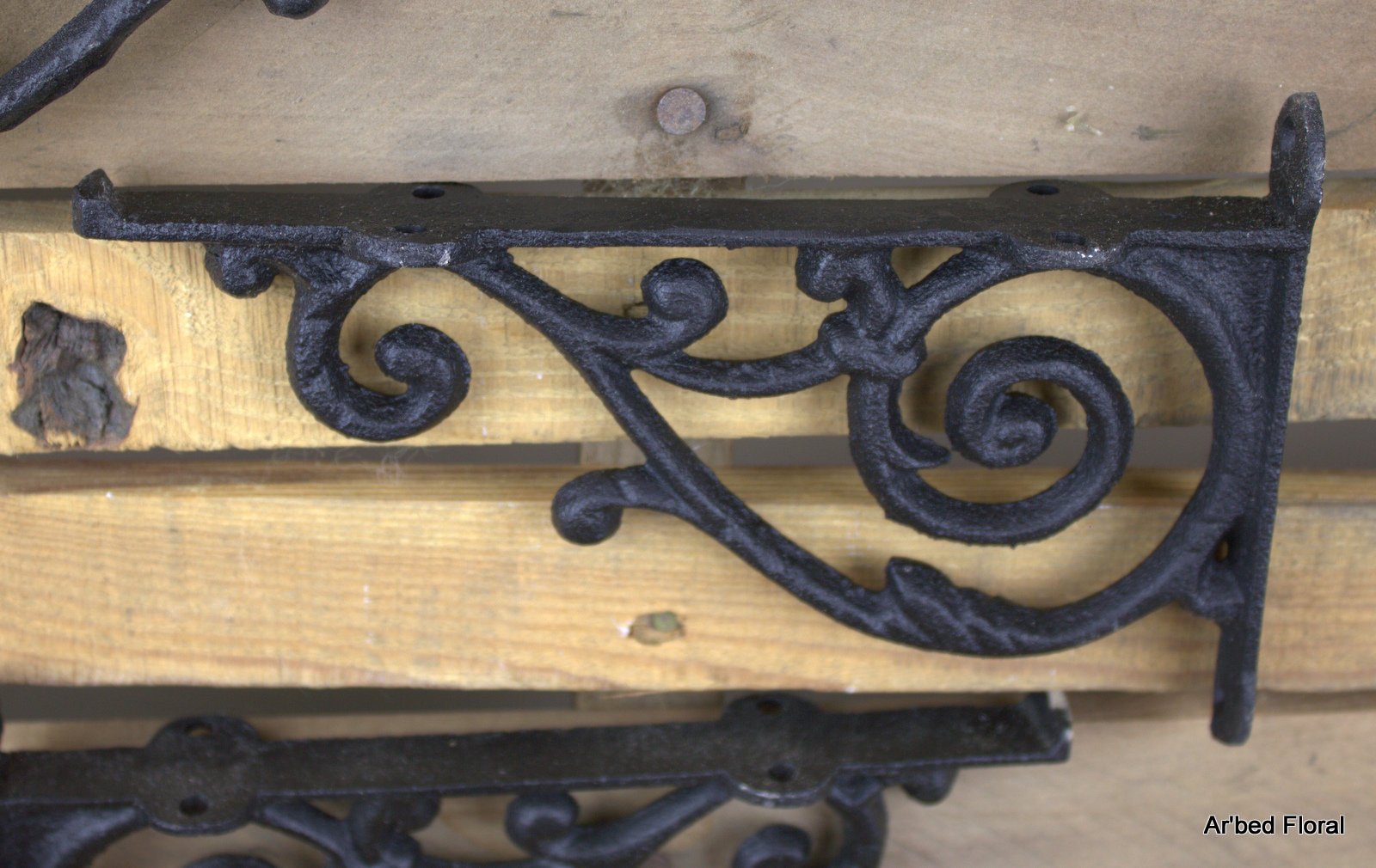 6 Cast Iron Antique Style LIFE RING Brackets, Garden Braces Shelf