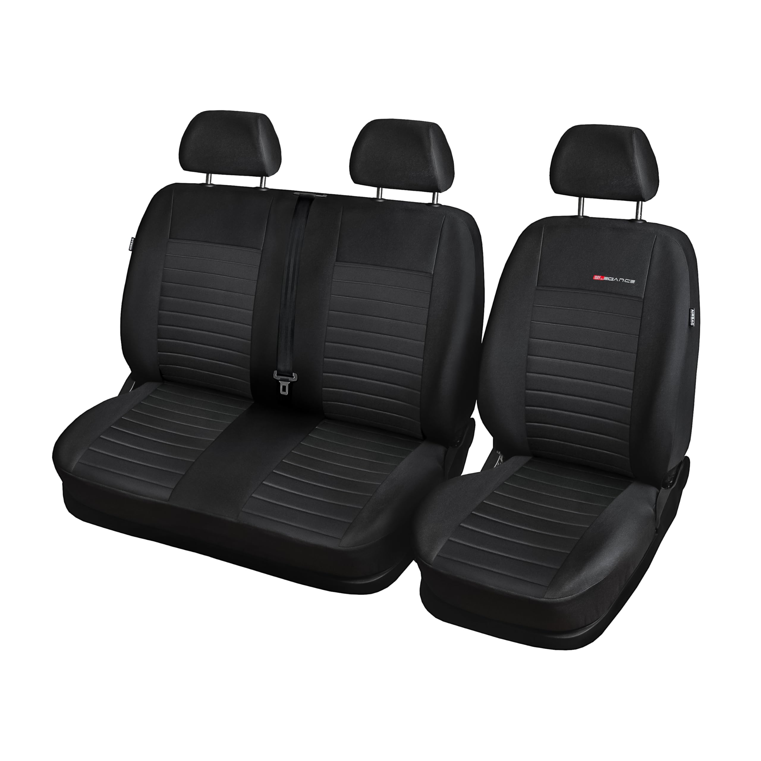 MOTOS Fundas universales para Asientos de Coche para Ford Transit Funda Asiento Coche Delantero con Sistema de Airbag Activo, Ajuste, Material de Tres Capas, Aspecto Elegante, Aplicación Vers