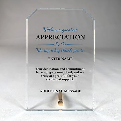 Miniatura 79 de Premio de agradecimiento personalizado grabado con láser, diseño grabado con láser, agradecimiento, añade tu propio texto, incluye caja de regalo