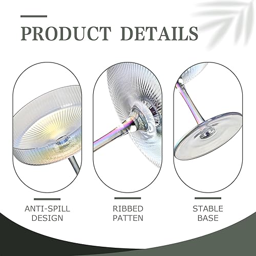 Miniatura 10 de CUKBLESS Juego de 4 copas de vino sin tallo (10 onzas), cristalería iridiscente, moderna copa de vino arcoíris para servir vino blanco, vino tinto