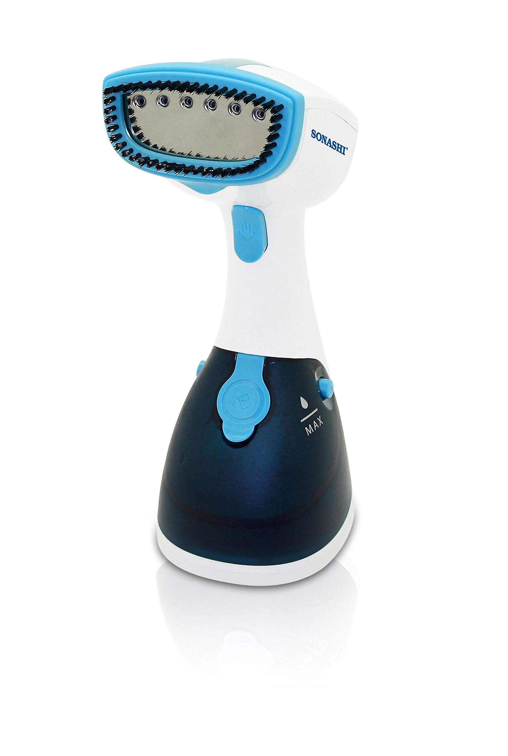 Portable Garment Steamer with 250ML Detachable Water Tank Capacity, Light Weight and Portable Design, Lightweight Travel Handheld Steamer, 1100W SGS-315 Blue/White