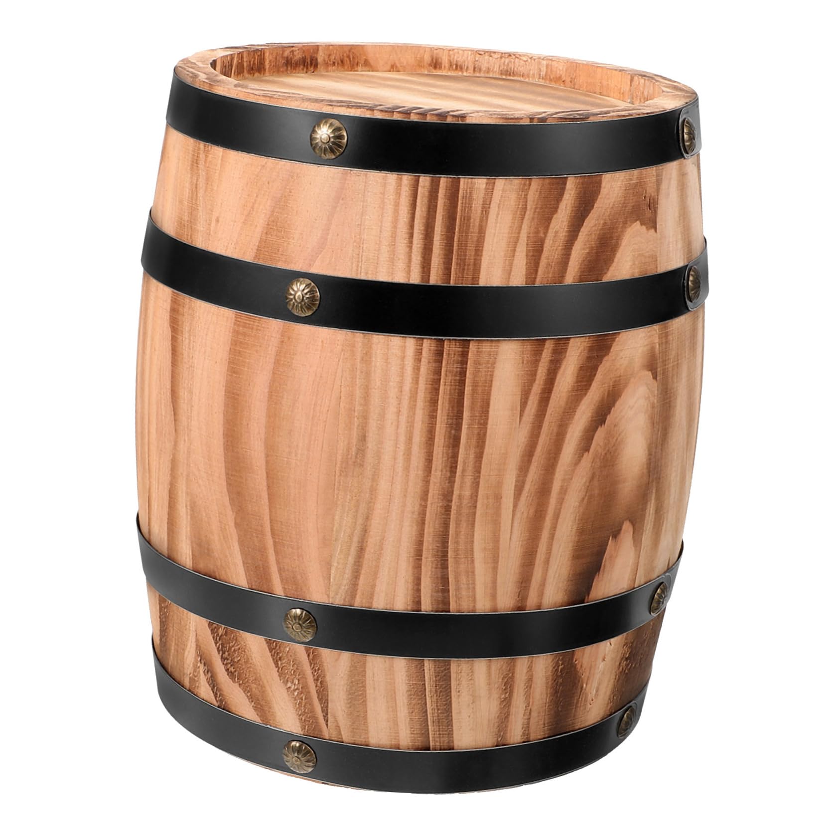 ULDIGI Realistic Oak Barrel Ornament Wood Wine Barrel Bar Landscaping Decor Unique Present