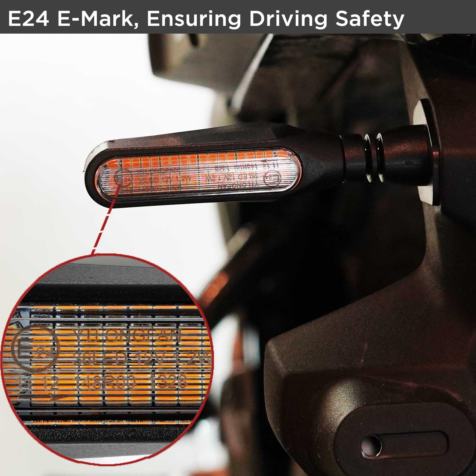 evermotor Blinker Motorrad, Universelle 12V led blinker motorrad e geprüft E24, 1,2W Hohe Helligkeit Amber Licht, M10 Gewinde(4er-Set)