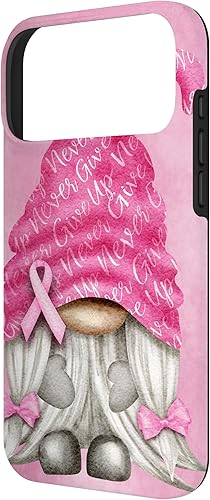 Miniatura 56 de iPhone 15 - Soporte rosa contra el cáncer con gnomo para el caso de concientización sobre el cáncer de mama