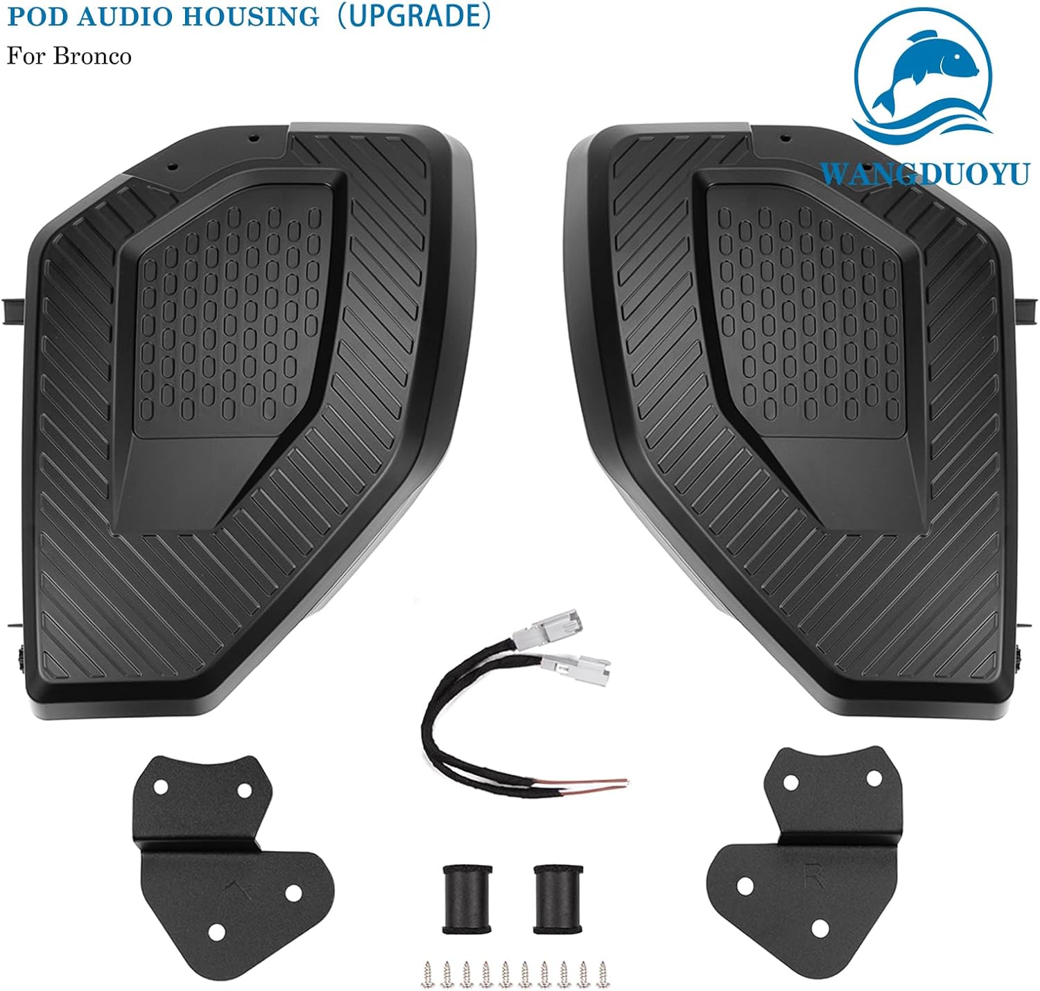 Rear Speaker Pods Compatible with 2021-2023 Bronco Off-Road Version 2/4 Door, 6.5 Inch Pod Speaker Enclosure Upgrade Accessories