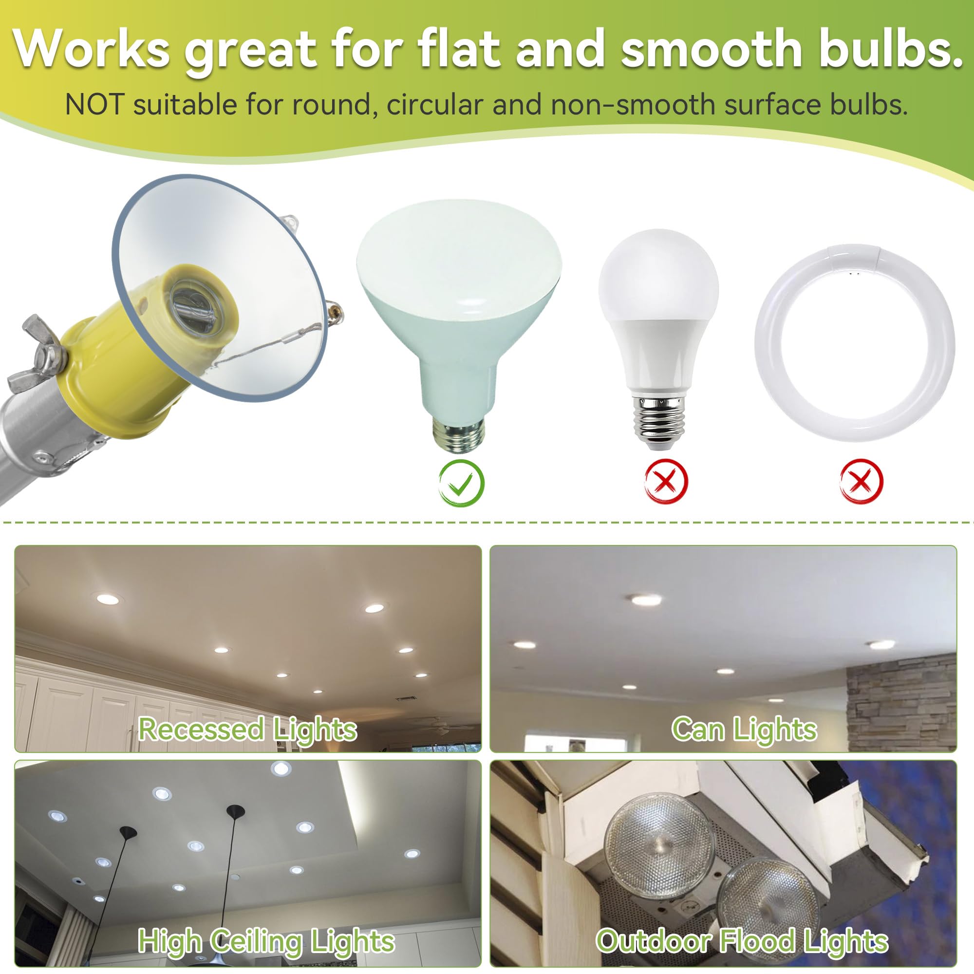 Dreyoo Light Bulb Changer for High Ceilings and Recessed Lights w/ 3 to