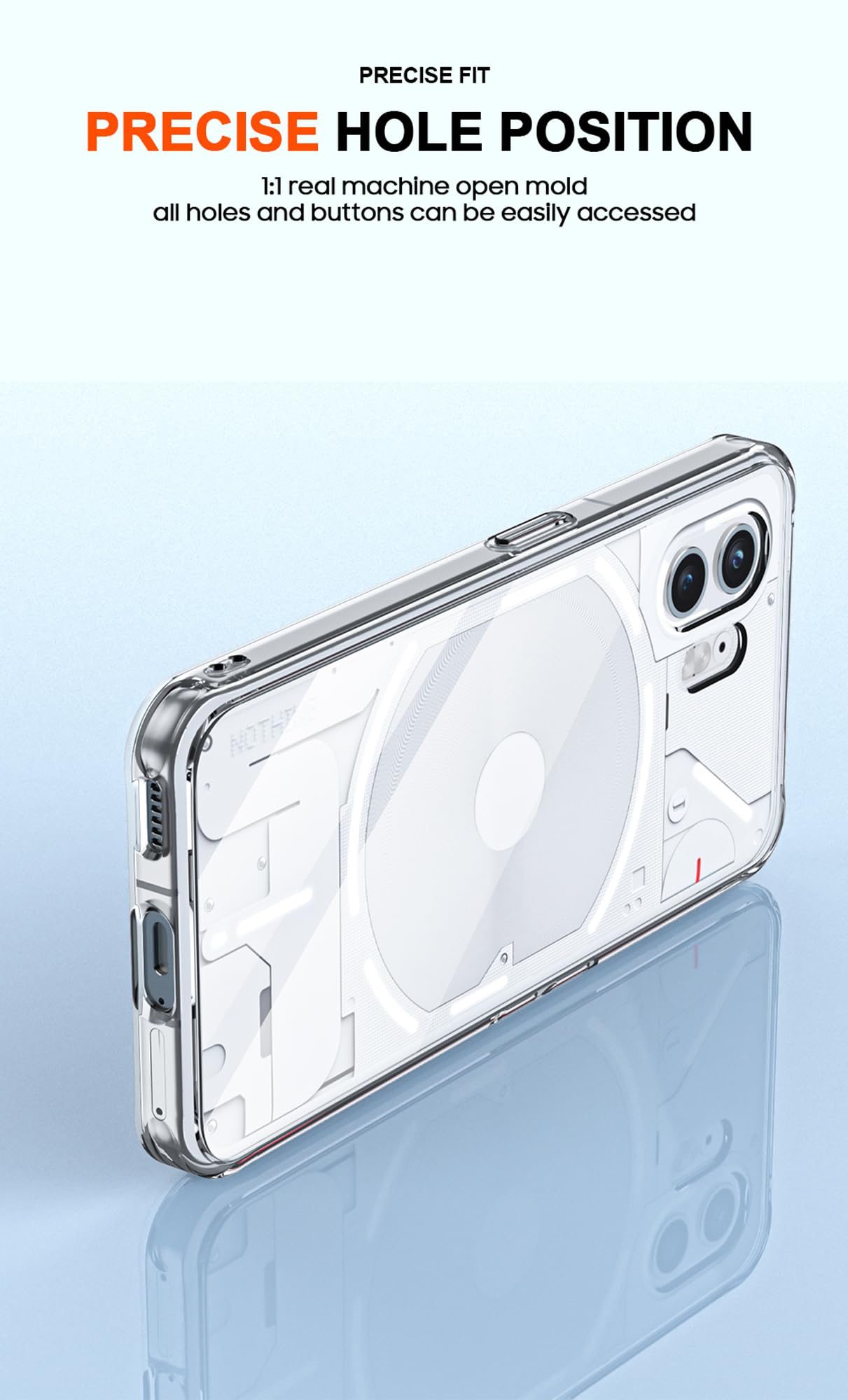 Rojeuinn Cover per Nothing Phone (2) custodie,Ultra Sottile Antiurto