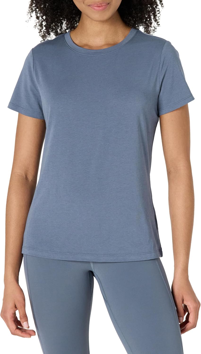 Amazon Essentials Women's Active Soft Cotton Regular Fit Crewneck Short Sleeve Lightweight Yoga Workout T-Shirt