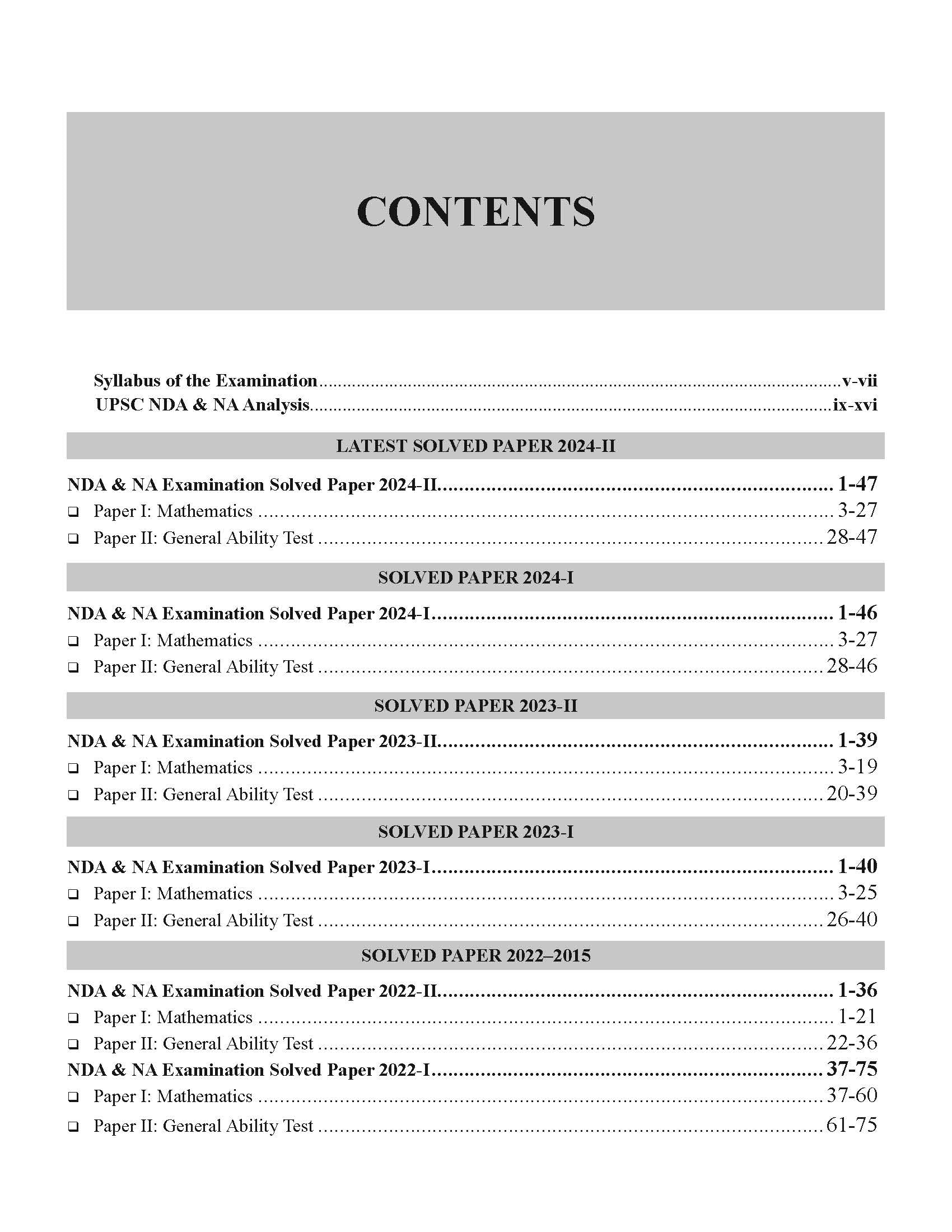 NDA/NA National Defence Academy & Naval Academy Entrance Examination Solved Papers (2024-2015) | Paper 1 (Mathematics) & Paper 2 (General Ability Test) 2