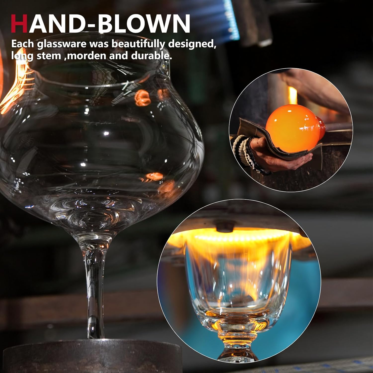 Crystal Red Wine Glasses Set of 4, 24.8oz Large Wine Glasses with Long Stem, Hand Blown Lead-Free Glass, Ideal Gift Packaging for Wedding,Anniversary, Birthday,Christmas - Image 3