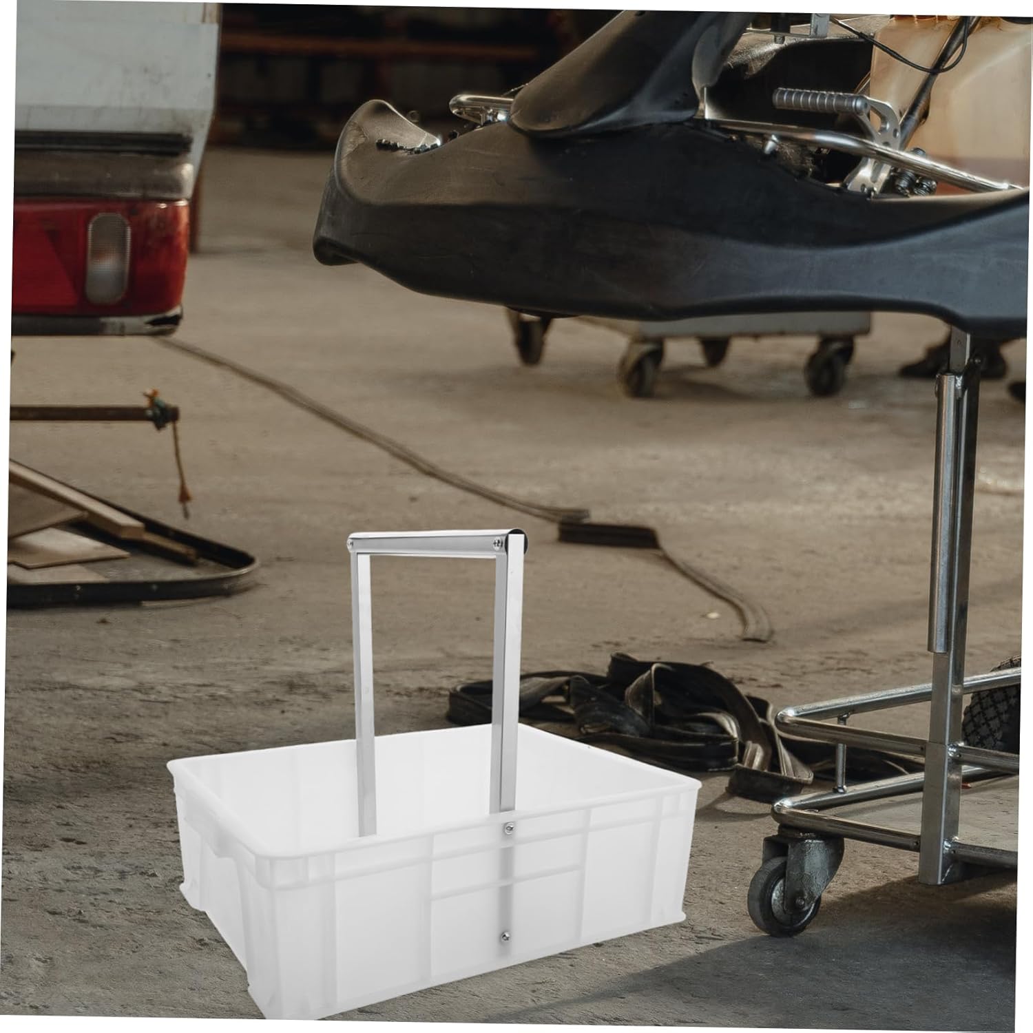 Tire Repair Kit Storage Organizer Sturdy Handle Tool Caddy for Car Portable Tire Repair Set Plastic Toolbox