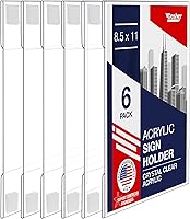 Vista 1 de Soporte para pared de acrílico con gancho y adhesivo para colocar cartel, Transparente
