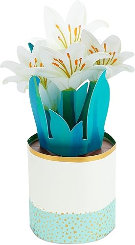 Miniatura 2 de Hallmark Paper Wonder - Tarjeta de Pascua emergente (lirios pintados)