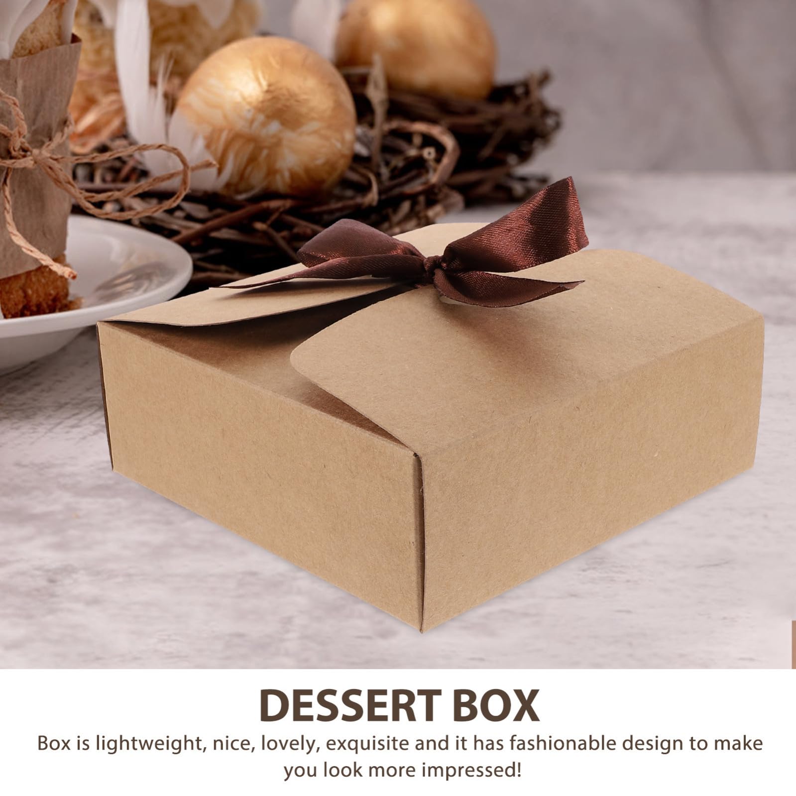 Alasum Scatole Regalo Kraft in Carta 20 Pezzi Quadrate Leggere ed Ecologiche per Festa Nuziale e Confezioni Bomboniere Eleganti